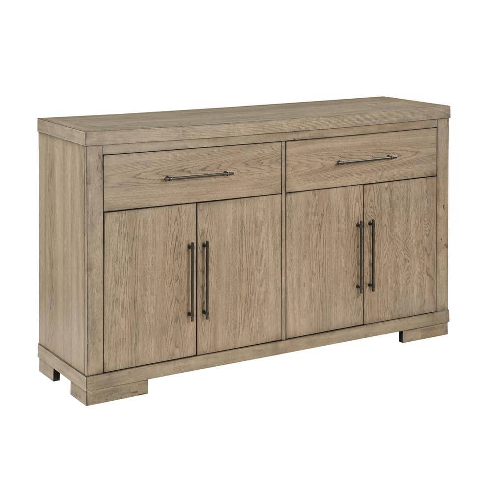 Napa Weathered Sand 2-Drawer Server with Adjustable Shelves