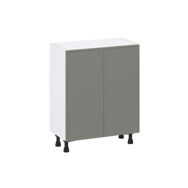 J COLLECTION Fairview 27 in. W x 14 in. D x 34.5 in. H Assembled Slim Shaker Full Height Door Base Kitchen Cabinet in Moss Green