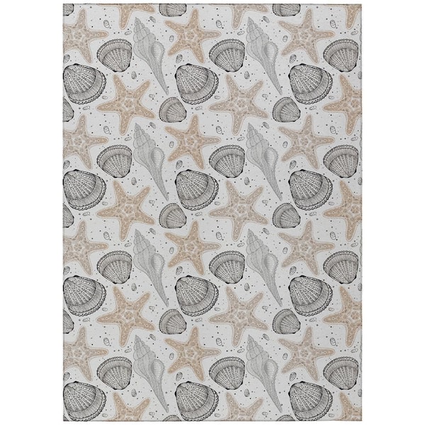 Surfside Gray 10 ft. x 14 ft. Geometric Indoor/Outdoor Area Rug
