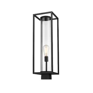 Dunbroch 1-Light Black 26 in. Aluminum Hardwired Outdoor Weather Resistant Post Light Round Fitter with No Bulb Included