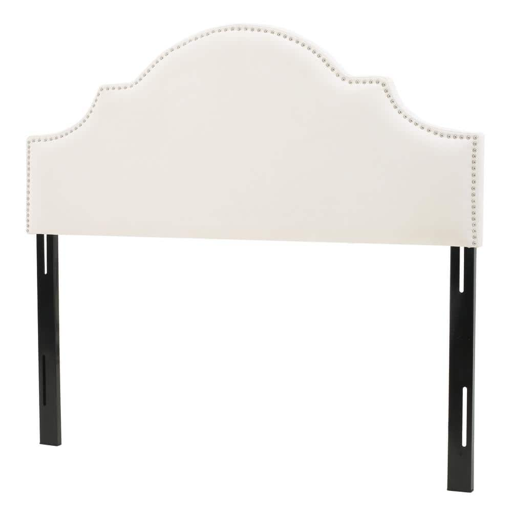 Noble House Ivory Arched Queen/Full Studded Border Headboard 8260 - The ...