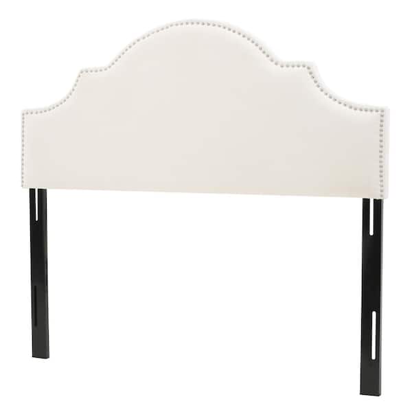 Noble House Ivory Arched Queen/Full Studded Border Headboard