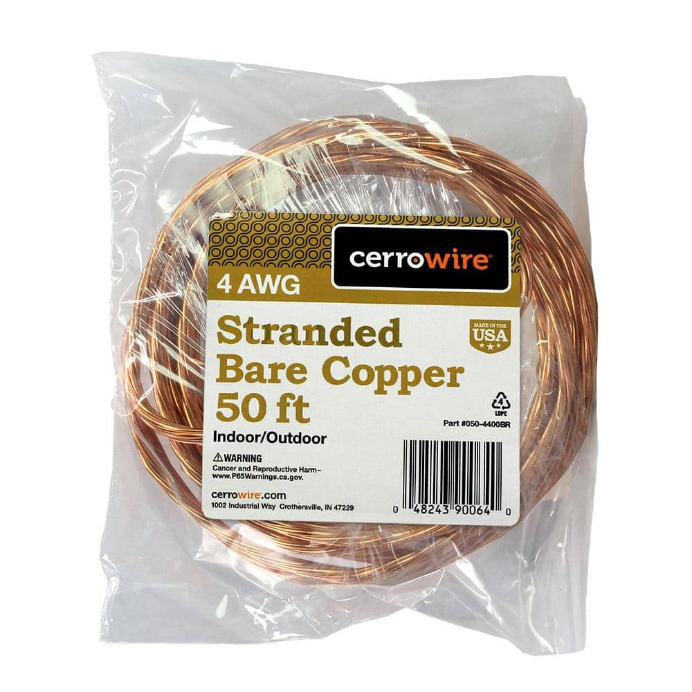 50 ft 8 Gauge Solid Copper Electrical Grounding Wire