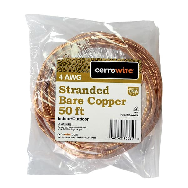 Cerrowire 50 ft. 4-Gauge Stranded SD Bare Copper Grounding Wire