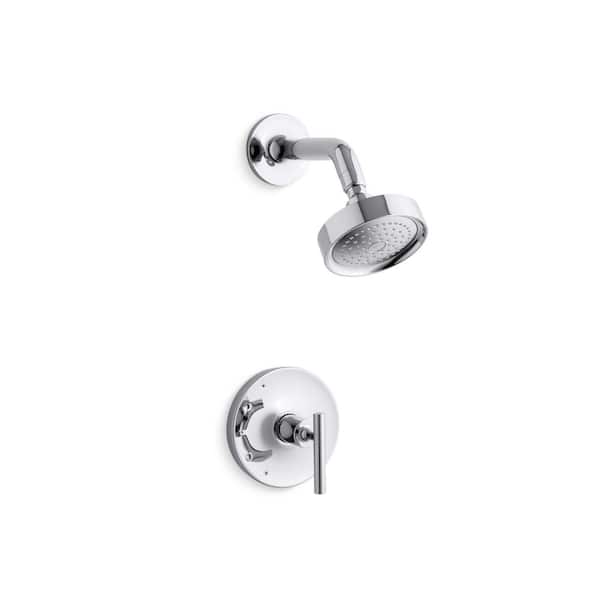 KOHLER Purist 1-Handle Tub and Shower Faucet Trim Kit with Lever Handle in Vibrant Brushed Nickel (Valve Not Included)