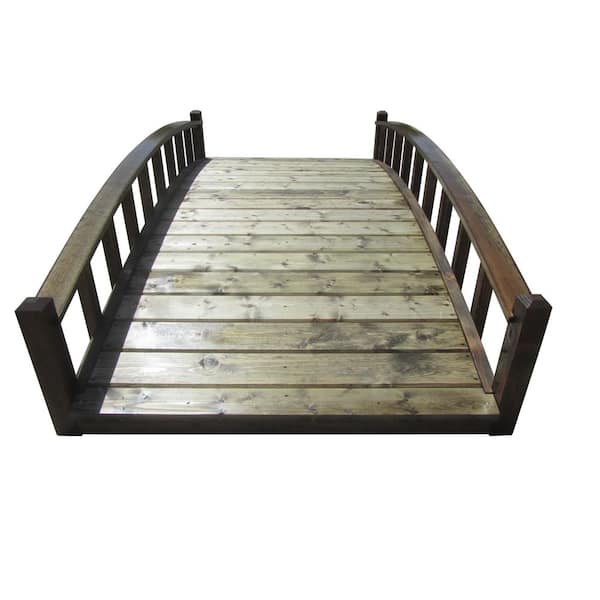 SamsGazebos Japanese Wood Garden Bridge 8 ft. x 4 ft. 400 lb. load