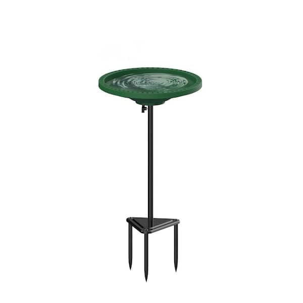 13 in. Dia Green Bird Baths for Outdoors Heavy Duty