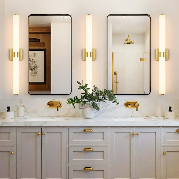 39 in. 1-Light Gold LED Vanity Light Bar Dimmable 36W Wall Sconce Modern Bathroom Light Fixture with 3000K Warm Light