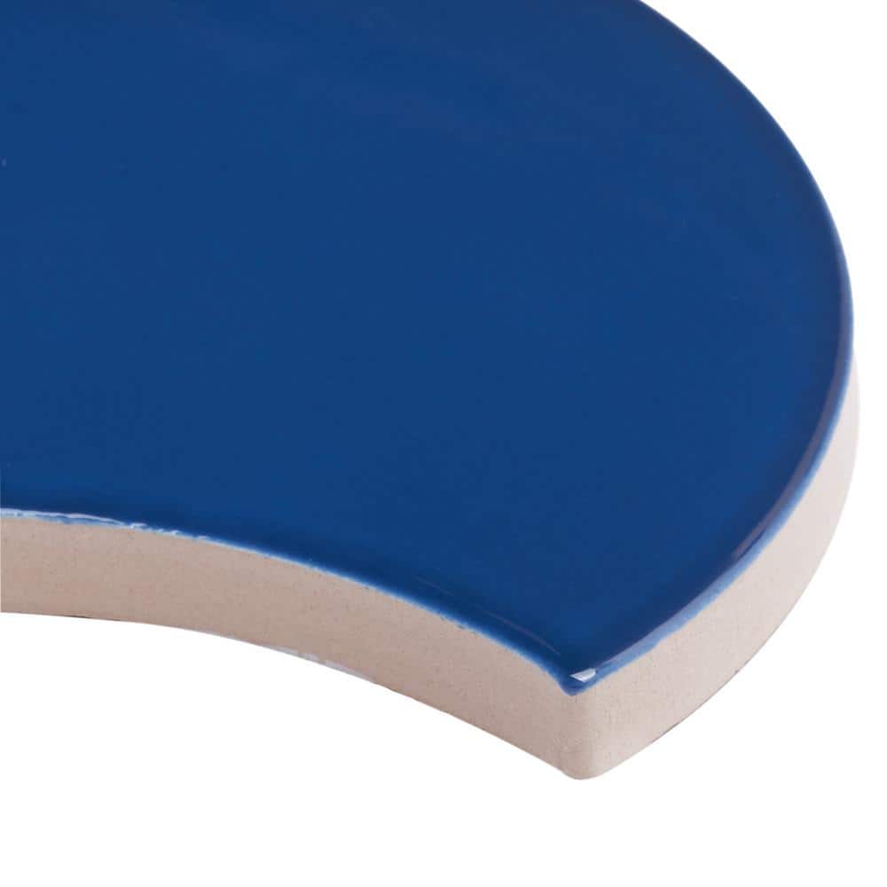 Tidewater Blue Ceramic Fish Scale Wall Tile