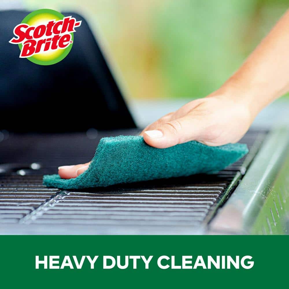 Heavy Duty Large Green Scouring Pads, 8-Pack