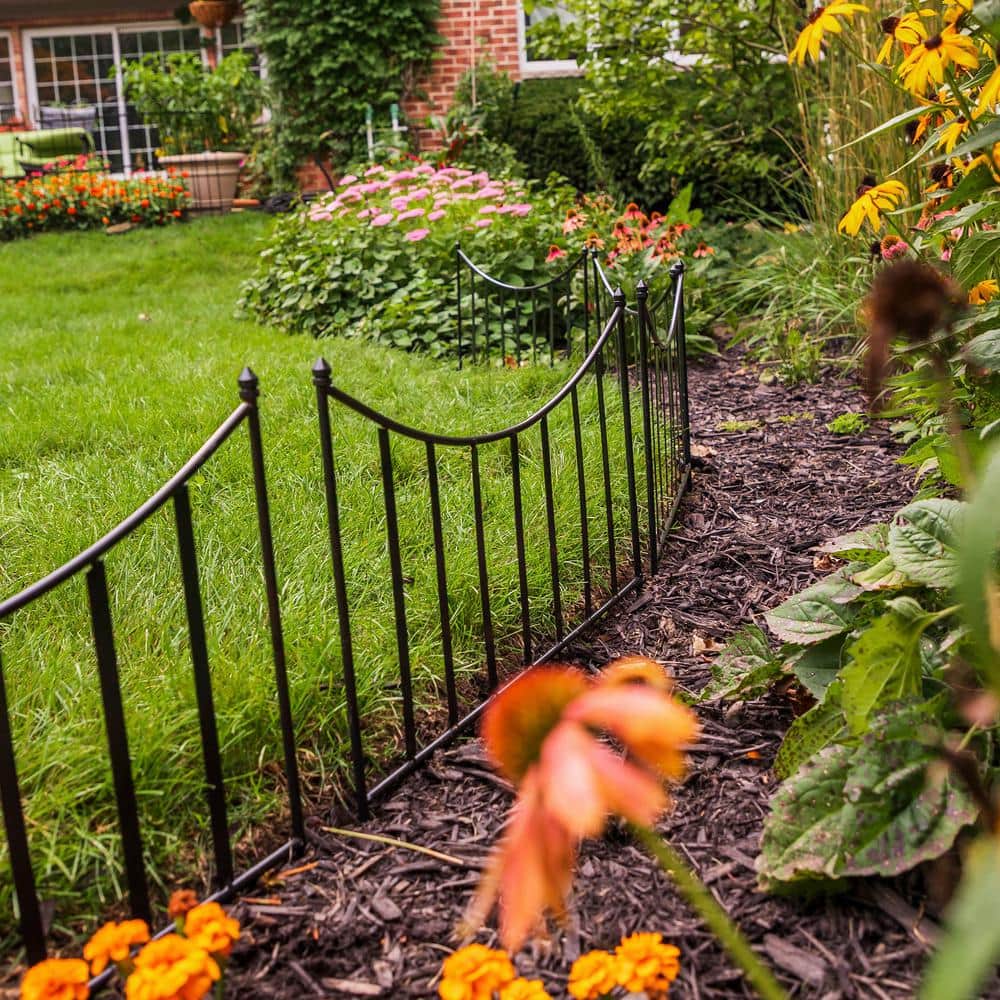 Black Steel 24" x 18" Decorative Fence Border