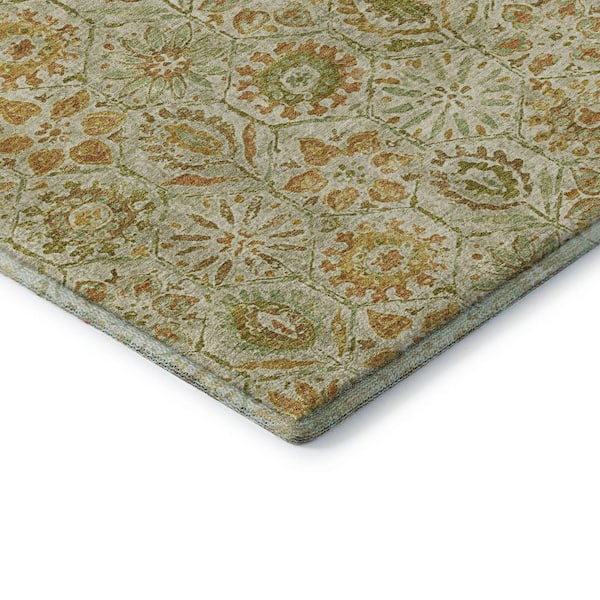 Mayfield Premium Machine Washable Abstract AMF1938 Beige 5 ft. x 7 ft. 6 in. Area Rug