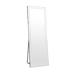 Anky Black 21 in. W x 65 in. H Rectangle Aluminum Framed LED Light Full-Length Mirror