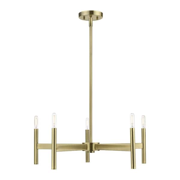 Livex Lighting Copenhagen 5-Light Antique Brass Chandelier