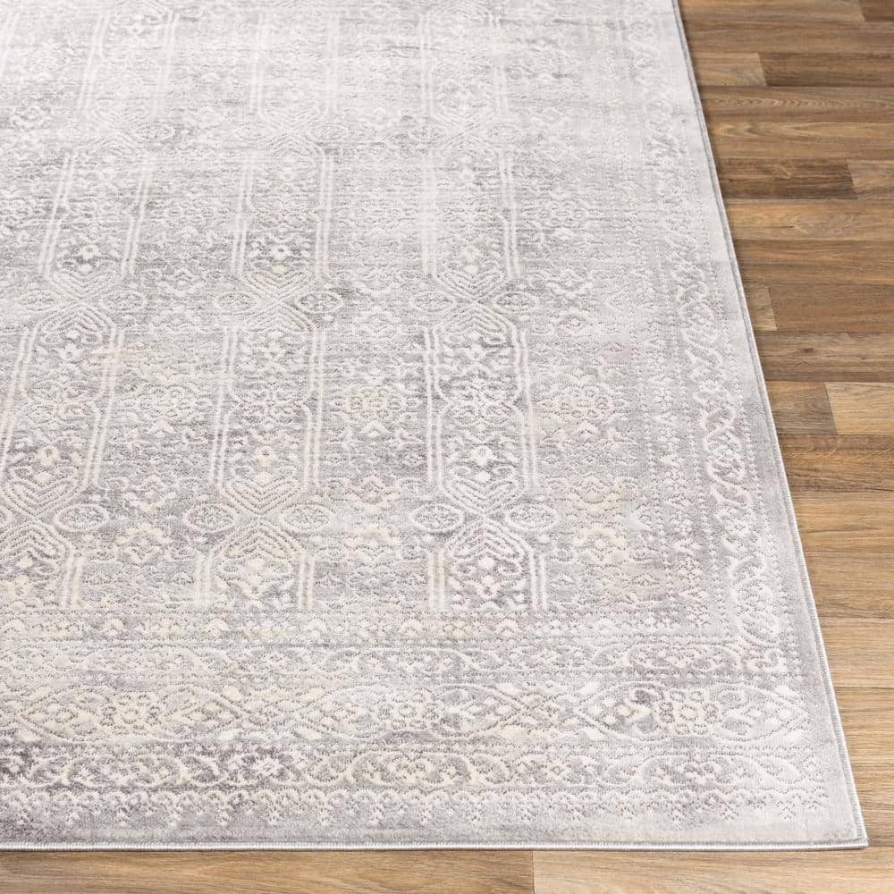 Kannon Grey Medallion Vintage Area Rug, 5'3" x 7'1"