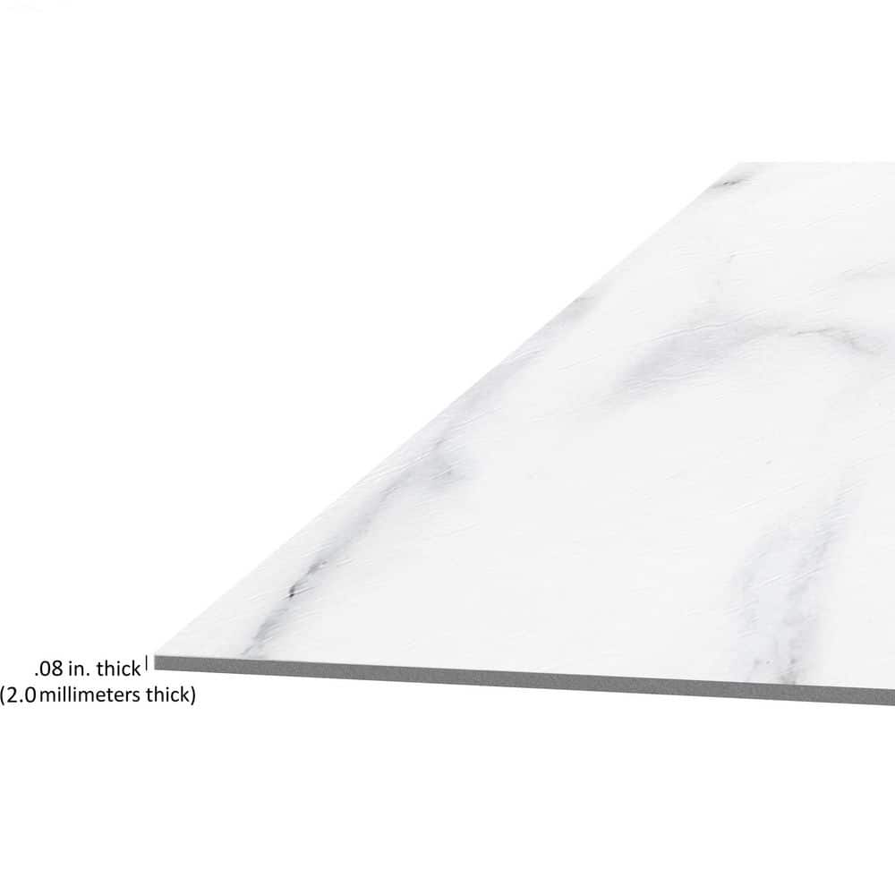 Luxe White 12" x 24" Self-Adhesive Vinyl Floor Tiles