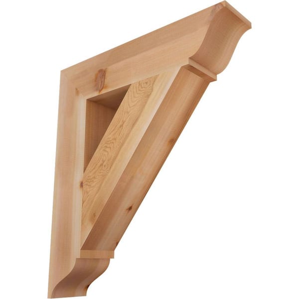 Ekena Millwork 5.5 in. x 32 in. x 28 in. Western Red Cedar Traditional Smooth Bracket