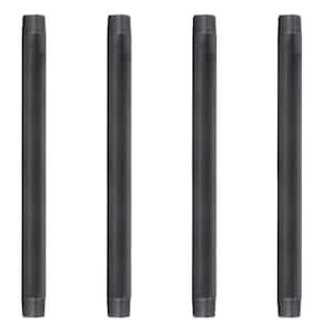 1 in. x 16 in. Black Industrial Steel Grey Plumbing Pipe (4-Pack)