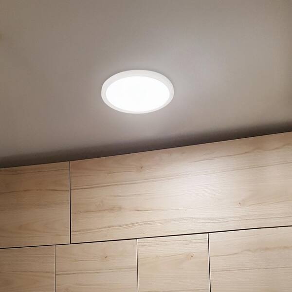 Feit Electric 4 In 8 Watt 90 Cri Round White Selectable Cct Integrated Led Flush Mount J Box Flat Panel Trim Edge Lit Recessed Light 74202 Ca The Home Depot - Feit Electric Led Ceiling Light