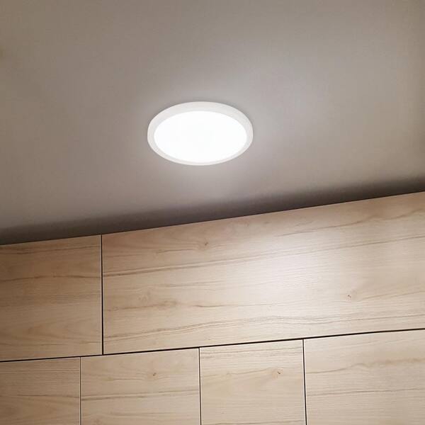 feit electric white round flat panel ceiling light