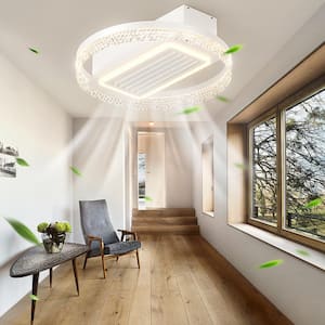 20 in. Indoor White Indoor Ceiling Fan with Adjustable White Integrated LED, Remote Included