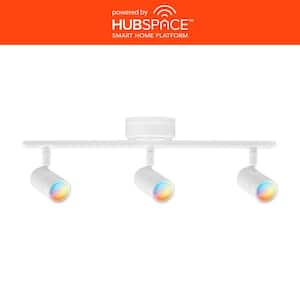 Boedy 2 ft. 3-Light Smart Matte White Integrated LED Fixed Track Lighting Kit with Night Light Powered by Hubspace