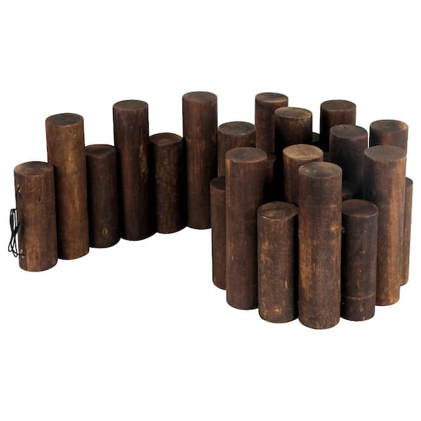 6.5 in. x 47 in. Wooden Garden Edging Flexible Burnt Wood Brown 1 Piece
