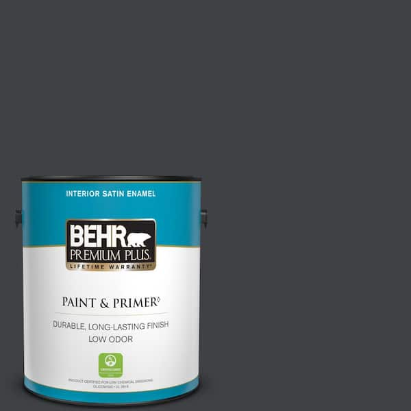 BEHR PREMIUM PLUS 1 gal. #750F-7 Deep Space Satin Enamel Low Odor Interior Paint & Primer