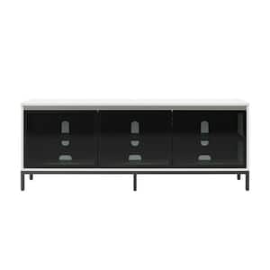 68 in. Media Console with Steel Post Base for TVs up to 77 in. White