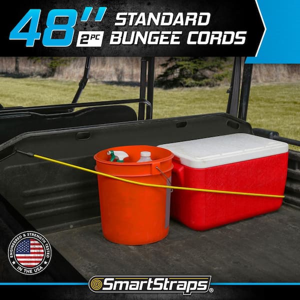 48 in. Standard Yellow Bungee Cord with Hooks - 2 pack