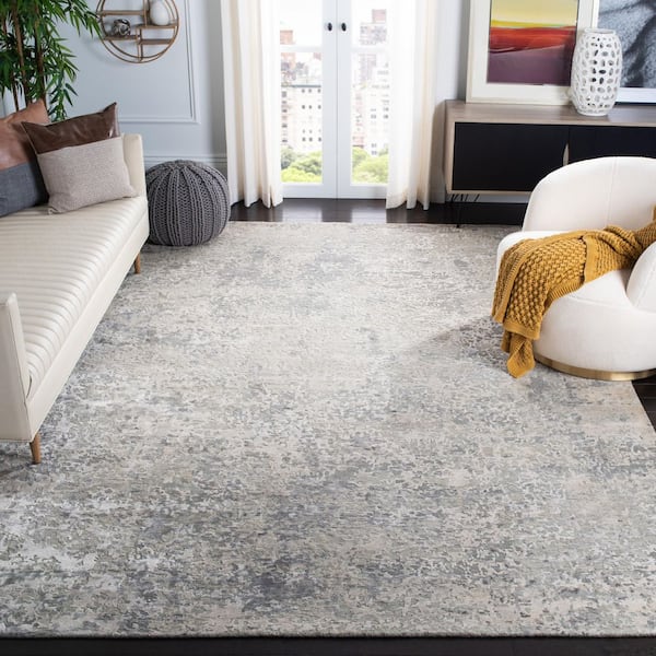 Tiffany 10 ft. x 14 ft. Silver Abstract Area Rug