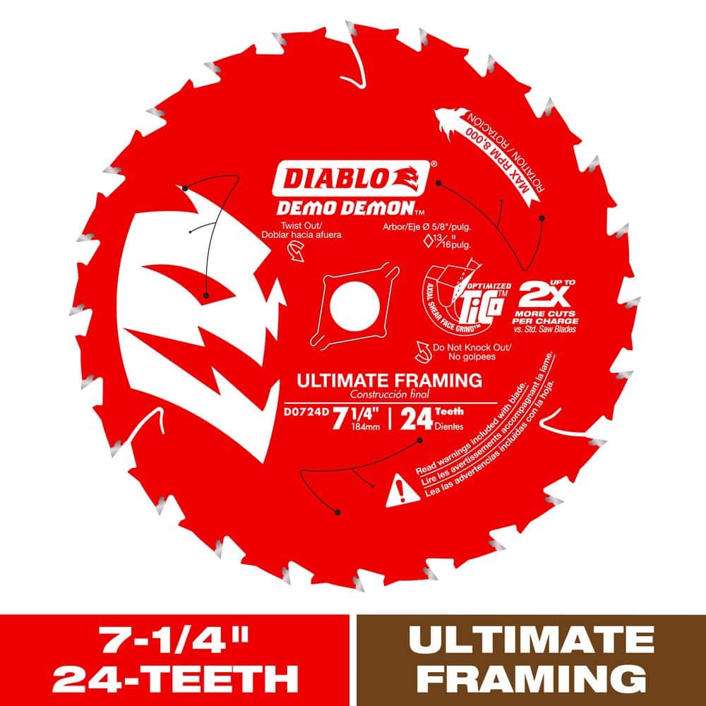 DIABLO 7-1/4 in. 24-Tooth Framing/Demolition Carbide Circular Saw