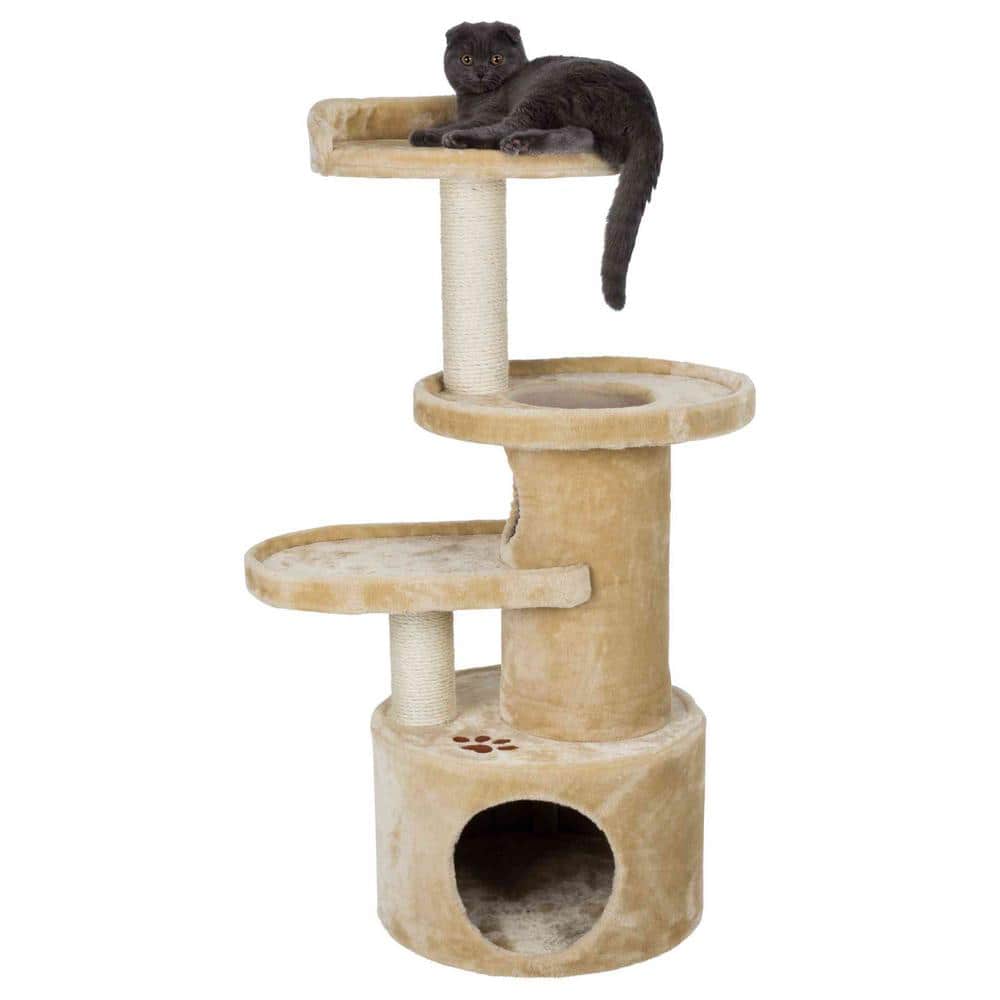 Beige Sisal and Plush 41" Cat Tree with Condo