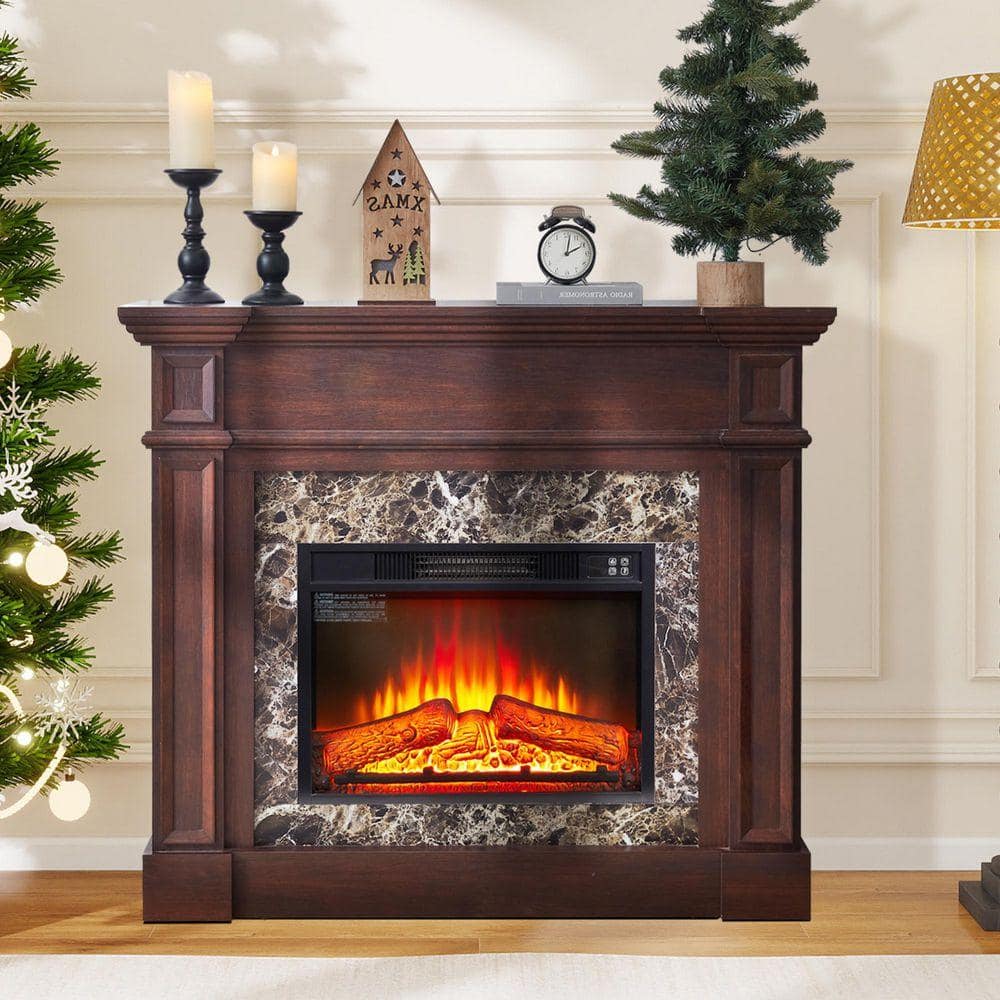 ToolCat 46 in. Freestanding Mantel with 23 in. Electric Fireplace