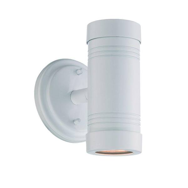 Acclaim Lighting Cylinders Collection 1-Light White Outdoor Wall Lantern Sconce Light