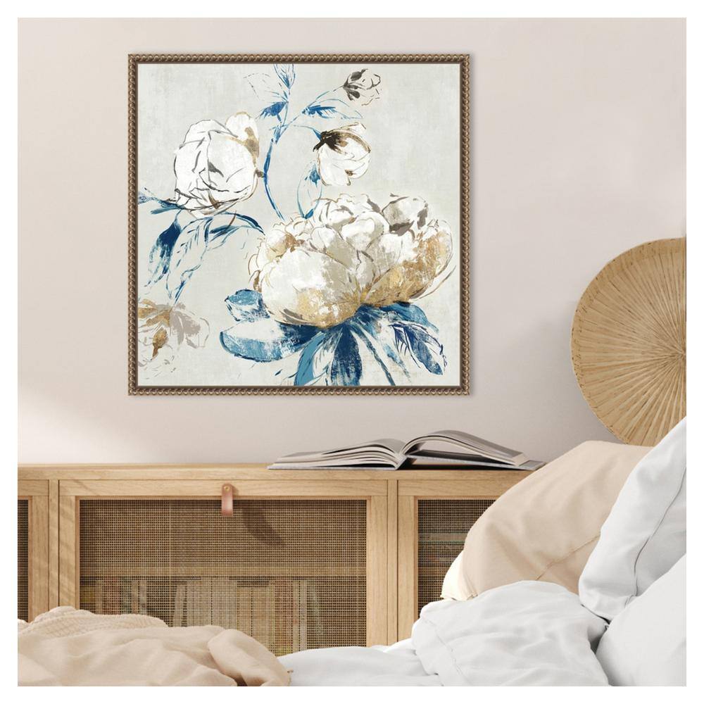 Gold Rosa II Floral Canvas Print with Bronze Frame, 22 x 22 inches