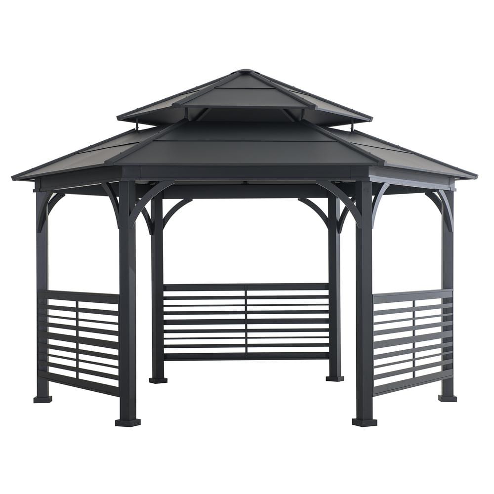 Sunjoy 14.7 ft. x 14.7 ft. Hexagon Hardtop Gazebo A102022300