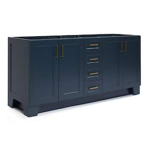 Taylor 72 in. W x 21.5 in. D x 34.5 in. H Double Freestanding Bath Vanity Cabinet Only in Midnight Blue