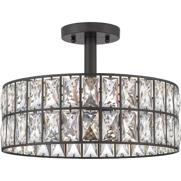 Coffman 3-Light Western Bronze Semi-Flush Mount