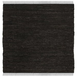 Natural Fiber Black 10 ft. x 10 ft. Gradient Solid Color Square Area Rug