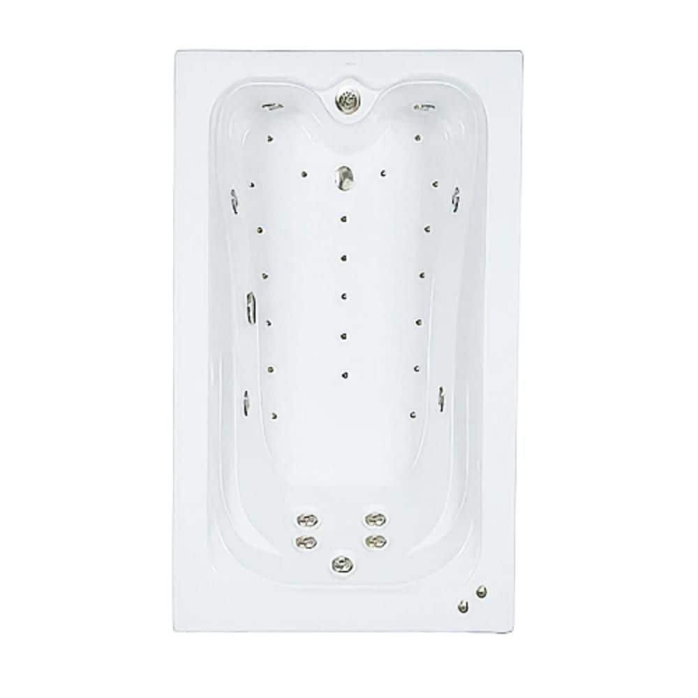 60 in. x 42 in. Acrylic Rectangular Alcove Whirlpool and Air Bathtub with Reversible Drain in White price history on PriceWatchPro