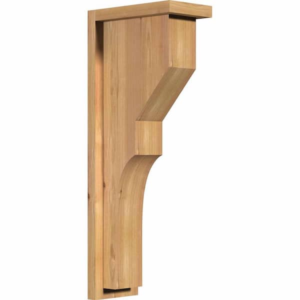 Ekena Millwork 5-1/2 in. x 10 in. x 26 in. Western Red Cedar Monterey Smooth Corbel with Backplate