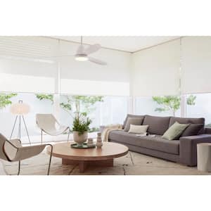 Whitehaven 56 in. Outdoor/Indoor White Smart WiFi Controlled 3blade DC Ceiling Fan with Remote Control and Light Kit