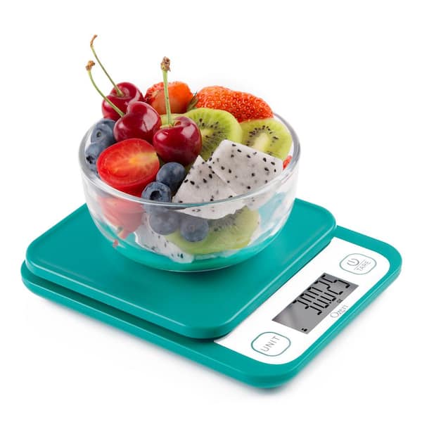  Ozeri Touch II Digital Kitchen Scale with Microban  Antimicrobial Product Protection, 18 lb, Teal Blue: Kitchen & Dining
