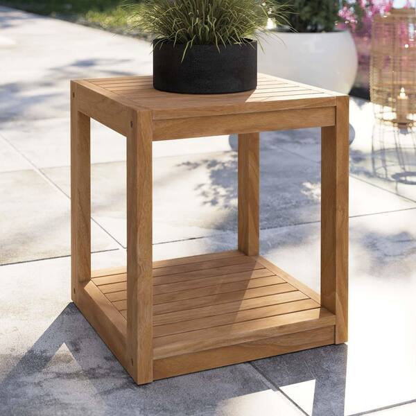 modway teak side table