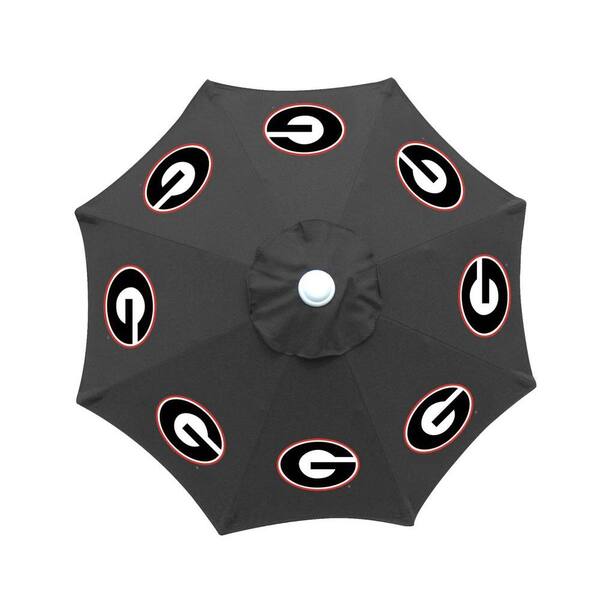 Unbranded 9 ft. University of Georgia Black Patio Umbrella