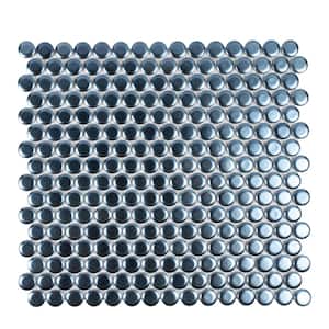 Cirkel Blue 11.46 in. x 12.4 in. Matte Porcelain Mosaic Wall and Floor Tile (9.87 sq. ft./case) (10-pack)