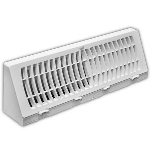 Everbilt 15 in. 3-Way Plastic Baseboard Diffuser Supply in White