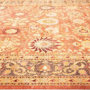 Eclectic, One of a Kind Contemporary Pink 9' 2" x 12' 1" Area Rug