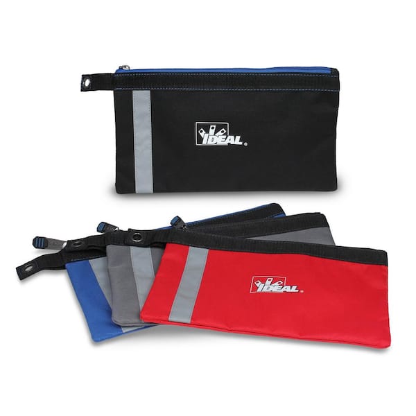 Zipper Bag, Flat Pouch 12.5 in. x 7 in. x 0.5 in. Colors (4-Pack)